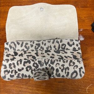 Free People Pulito Wallet Leopard Leather Boho Chic Hippie